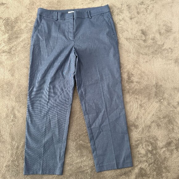 Ann Taylor LOFT The Riviera Slim Cotton Pants Trousers Blue Women's size 12 - Picture 1 of 8